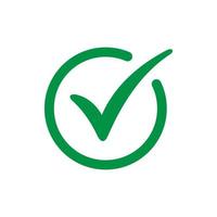 ilustración de vector de icono de marca de verificación verde