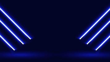 Modern blue diagonal neon light dynamic background vector
