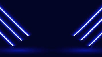 Modern blue diagonal neon light dynamic background vector