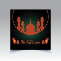Happy Muharram Template Design vector