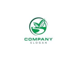 diseño de logotipo de salud ecológica de medicina de hoja-logotipo de medicina orgánica de hoja verde de hierba vector