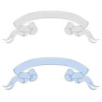 Ancient scroll ribbons vector design, medieval style decorations ribbon