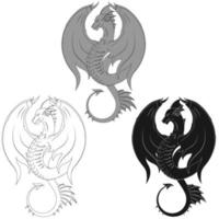 Dragon silhouette vector design