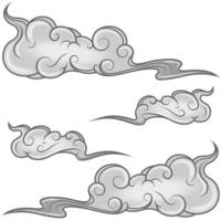 diseño de nubes en estilo japonés vector