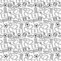 Seamless football pattern. Doodle football illustration. Football cup background vector