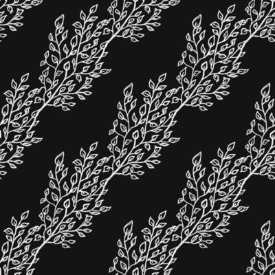 Seamless floral wallpaper. Doodle vector with black and white floral ornament. Vintage floral decor