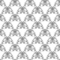 Seamless floral wallpaper. Doodle vector with black and white floral ornament. Vintage floral decor