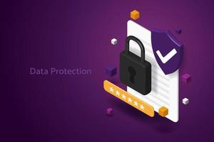 seguridad de protección de datos confidenciales y contraseñas vector