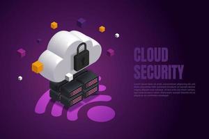 Cloud storage data security protection online backup and store vector