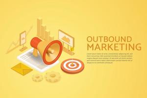 Outbound marketing, offline business promotion marketing vector