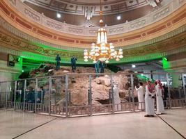 Mecca, Saudi Arabia, May 2022 - Beautiful view of the cleaning of Safa hills in Masjid Al Haram Mecca. photo