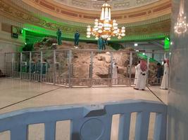 Mecca, Saudi Arabia, May 2022 - Beautiful view of the cleaning of Safa hills in Masjid Al Haram Mecca. photo