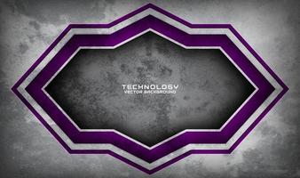 3D grey purple technology abstract background overlap layer on dark space with grunge texture effect decoration. Graphic design element future style concept for banner, flyer brochure, or landing page