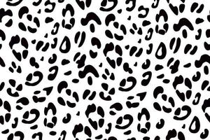 Leopard black and white seamless pattern. Animalistic print. Vector background.