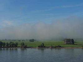 the Rhine river near Wesel in the morning photo