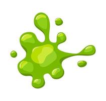 Green slime splashes. Goo blob puddle dripping mucus.Vector cartoon illustration. Isolated background. vector