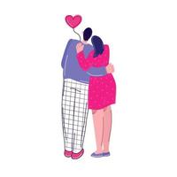 couple in love embraces on a white background. Valentine's day. Vector illustration.