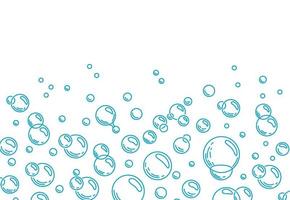 burbujas azules de bebida carbonatada, medicina, oxígeno, agua.burbujas de jabón. contorno. ilustración vectorial fondo aislado vector
