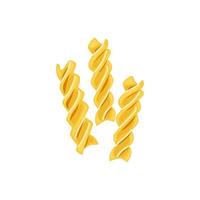 Pasta fusilli.  Symbol of italian cuisine menu. Vector cartoon illustration on a white isolated background