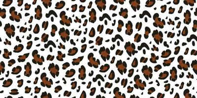 Leopard seamless pattern on a white background. Suitable for printing on fabric and paper. Vector hand-drawn background.