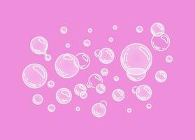 Bubbles.Fizzing air or water bubbles on pink background. Fizzy sparkles. Gum. Vector cartoon illustration. Vector illustration.