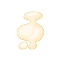 drop of mayonnaise sauce. A smear of cheese sauce. Vector illustration of creamy yogurt texture clots isolated on a white background