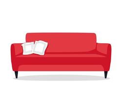 Comfortable colorful sofa on a white background. Vector illustration.