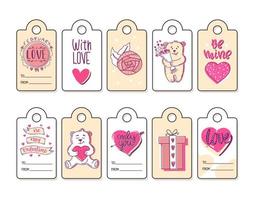 set of labels for valentine's day. Vector illustration.