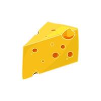 piece of cheese on a white background. Vector illustration.