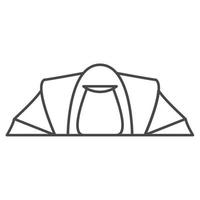 caricatura de carpa turística en estilo plano un vector.equipo de senderismo para carpa de campamento y recreación al aire libre.icono para el sitio web.carpa de descanso de verano.actividad de ocio. vector