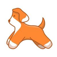 Little dog. Home pet. Cute puppy. Animal line art icon flat illustration vector. Isolated on a white background. vector