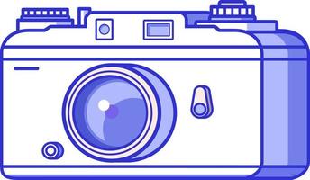 Old camera.Retro vintage concept.Outline Flat vector isolated on a white background.Symbol for a mobile application or website.
