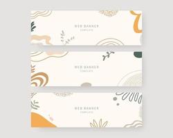 Web banner template set. Collection of horizontal banners design. Vector illustration.