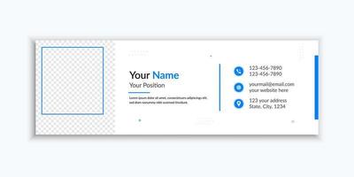 Simple email signature and email footer template layout vector