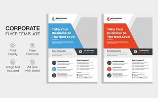 Modern Corporate Business Flyer Design. New Professional Red Blue Flyer Template vector