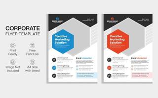 Modern Corporate Business Flyer Design. New Professional Red Blue Flyer Template vector