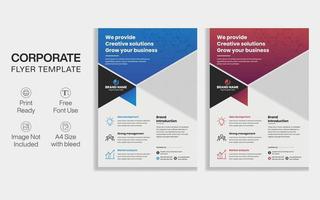 Modern Corporate Business Flyer Design. New Professional Red Blue Flyer Template