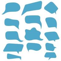 Set of empty blue speech bubbles.Vector flat illustration. vector