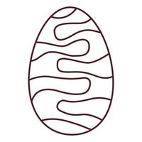 Easter egg with an ornament. Flat outline illustration vector.Symbol for a mobile application or website.Isolated on a white background. vector