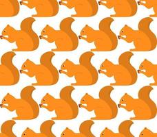 Seamless pattern with squirrel and nut. Conception of animal print for printing on fabric and wrapping paper. Flat vector illustration.Fabric print design concept.