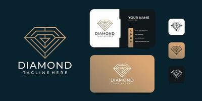 Creative feminine diamond gems golden logo design template