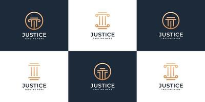 conjunto de paquete de colección de diseño de logotipo de justicia de abogado legal moderno vector