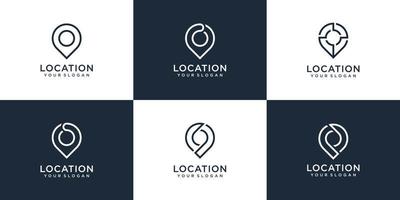 Set of location pin market logo collection