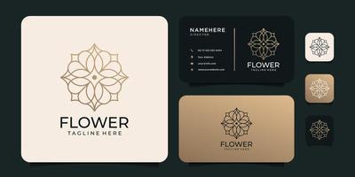 Feminine beauty flower luxury logo design template vector