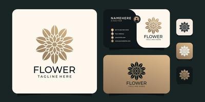 Flower gradient outline logo vector