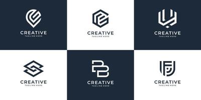 conjunto de plantillas de colección de diseño de logotipos para negocios de tecnología vector