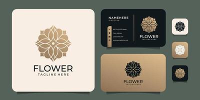 Golden modern flower rose luxury beauty salon, fashion, cosmetic, yoga and spa products vector