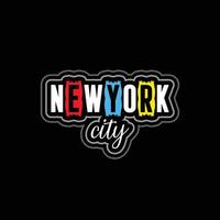 new york city typography t shirt quotes and apparel design vector