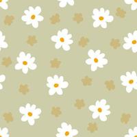 Summer simple seamless pattern with chamomile flowers silhouette. vector