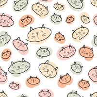 Modern cats faces seamless pattern, great design for any purposes. vector